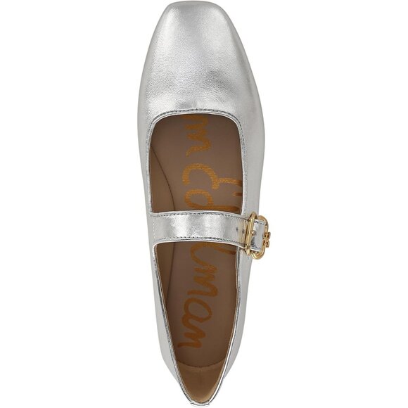 Sam Edelman Womens Soft Silver Leather Closed Pointed Toe  Mary Jane Flat Shoes - Picture 4 of 8